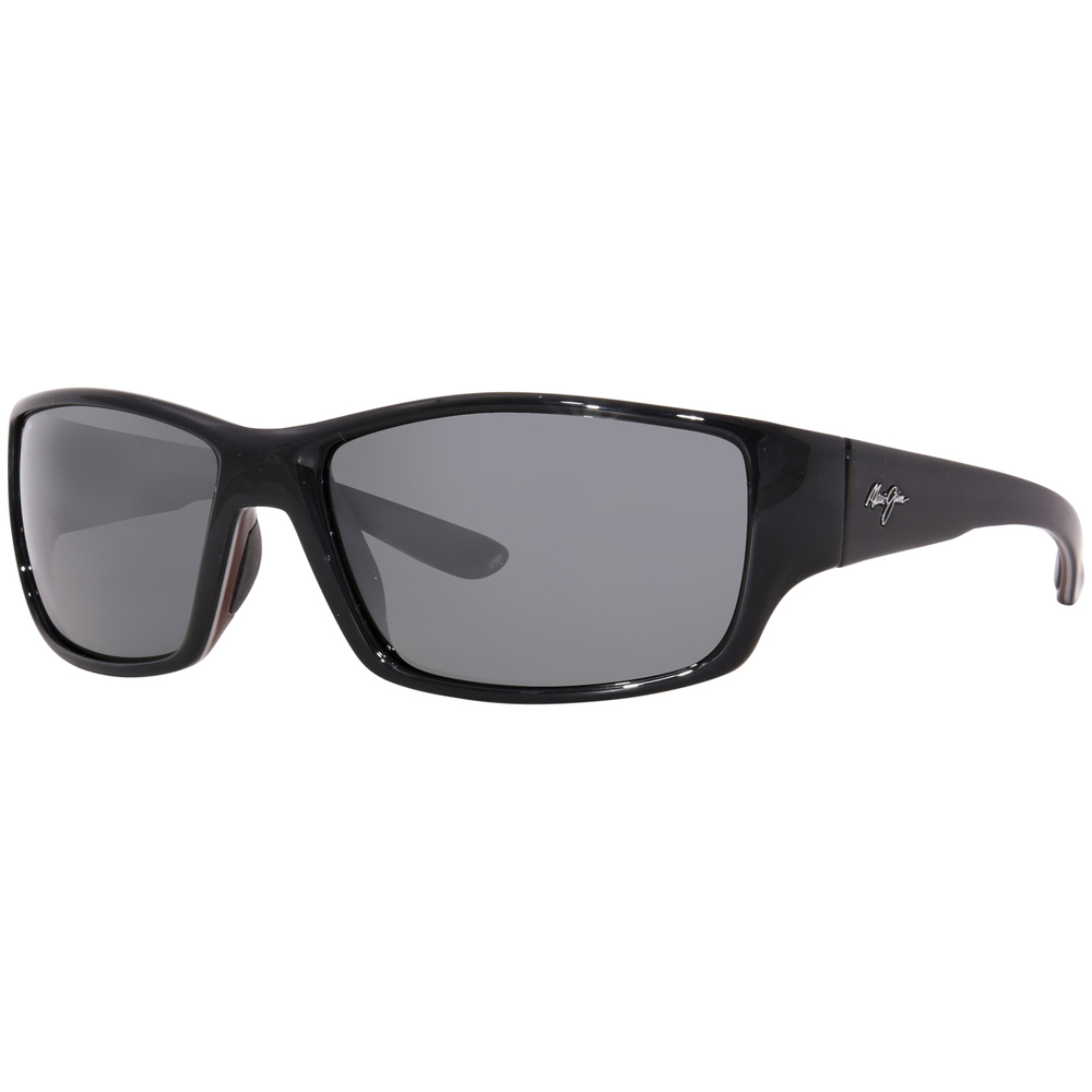 Maui Jim Local Kine 810-07E Shiny Black Grey Maroon/Neutral Grey Polarized 61mm